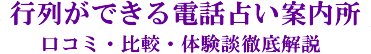 行列ができる電話占い案内所｜口コミ・比較・体験談徹底解説